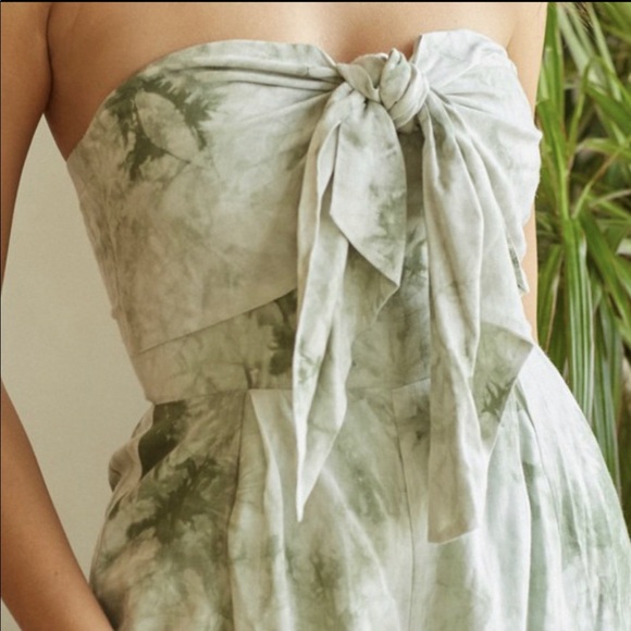 Front tie tye dye romper green - Picture 3 of 7